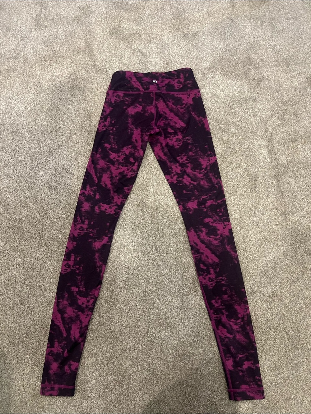 lululemon athletica Pink and Black Marble-Effect Leggings
